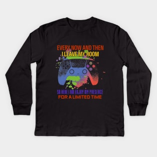 Games Every Now And Then I Leave My Room Gaming Essential T-Shirt Kids Long Sleeve T-Shirt